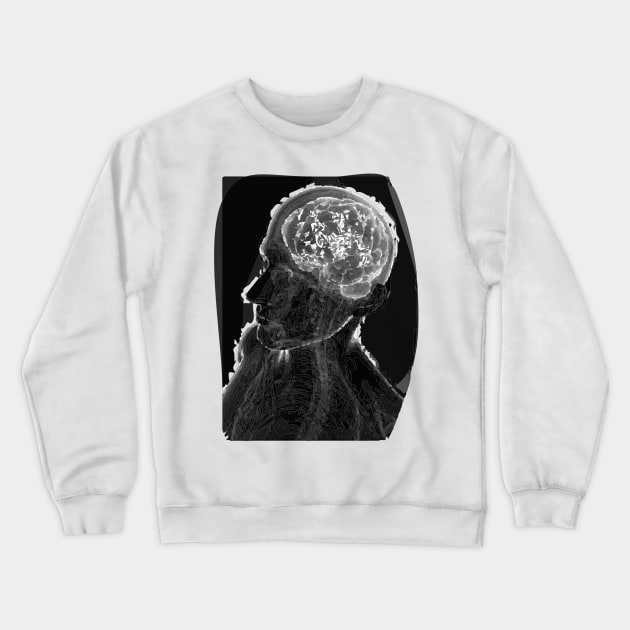 human brain, grey Crewneck Sweatshirt by ElArrogante